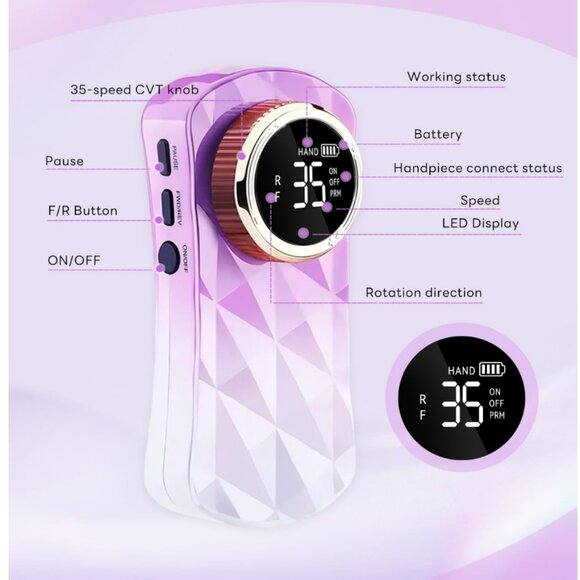 💅🏼 Professional Nail Drill 35k RPM ~ NIB! - Picture 7 of 7